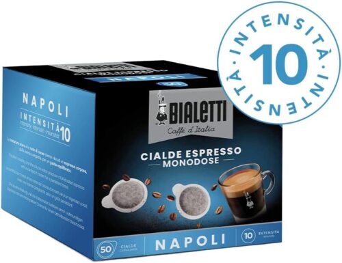 Bialetti Cialde Ese Monodose per Caffè Espresso, Gusto Napoli (Forte), 100% Compostabili, Cacao, 50 Unità - immagine 3