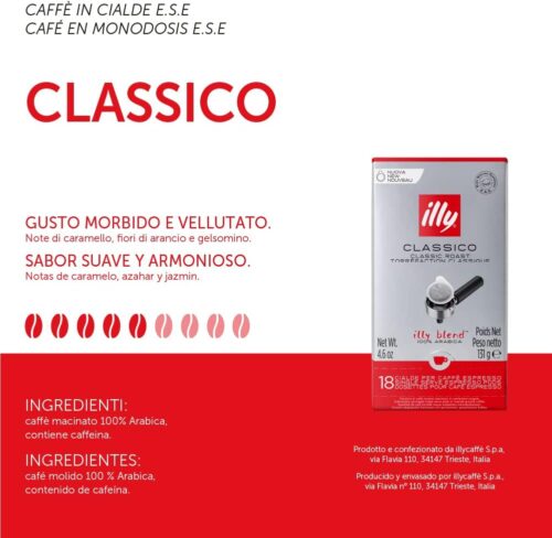 illy Caffè Tostato CLASSICO in cialde E.S.E. - 12 confezioni da 18 cialde, Totale 216 Cialde - immagine 3