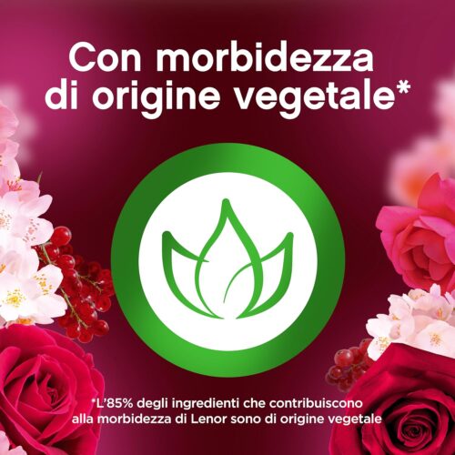 Lenor Ammorbidente Lavatrice Concentrato, Gelsomino Scarlatto, Freschezza Di Lunga Durata E Morbidezza Di Origine Vegetale, Lenzuola Profumate Fino A 1 Settimana - 86 Lavaggi x 4. Totale 344 Lavaggi - immagine 5