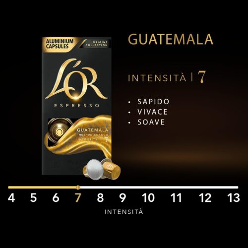 L'Or - Capsule Caffè Espresso Guatemala - 100 Capsule in Alluminio - Intensità 10 - Compatibili con Macchine Nespresso®* original - 10 Confezioni da 10 Capsule - immagine 8