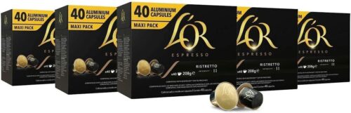 L'OR Espresso Coffee Ristretto Intensity 11 - Capsule Caffè in Alluminio Compatibili Nespresso® * - 5 Confezioni da 40 Capsule (200 Bevande)