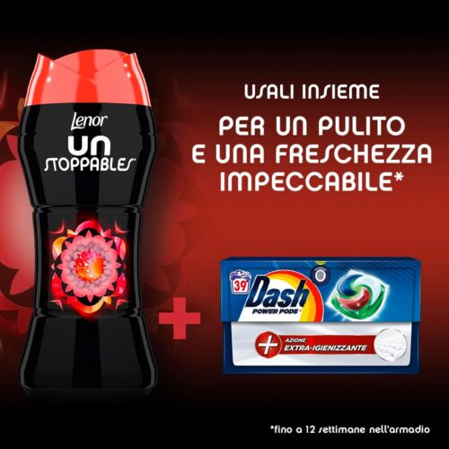 Lenor Profumatore Per Bucato Lavatrice Unstoppables Spring 210g, Fresco Profumo Che Dura A Lungo. 6 Confezioni da 210g. Totale 1.260g. - immagine 2